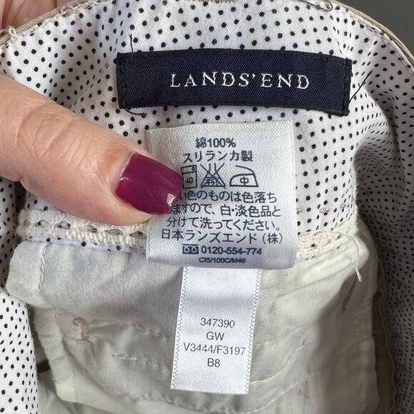 Lands' End Flat Front Flare Khaki Chino Pants Size 10P - Picture 7 of 9